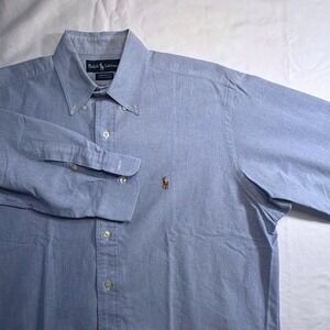 Ralph Lauren Yarmouth Oxford Button Down Shirt Long Sleeve‎ Mens 15.5/33 Blue